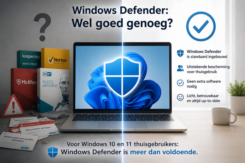 Is Windows Defender, ofwel Microsoft Defender, voldoende